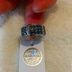 Swarovski blue denim crystal ring